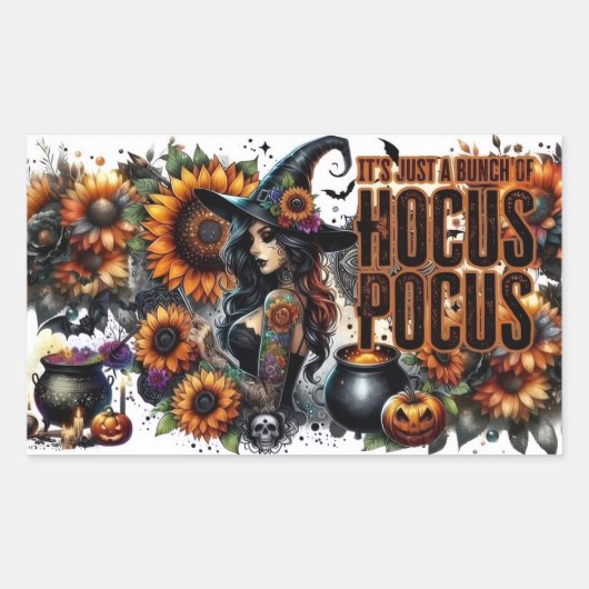 “Hocus Pocus Magic Vibes” Rechthoekige Sticker (Voorkant)