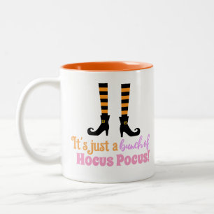 Hocus Pocus Modern Halloween Oranje Paarse quote Tweekleurige Koffiemok