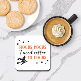 Hocus Pocus Modern Oranje en Black Halloween Bier Onderzetter