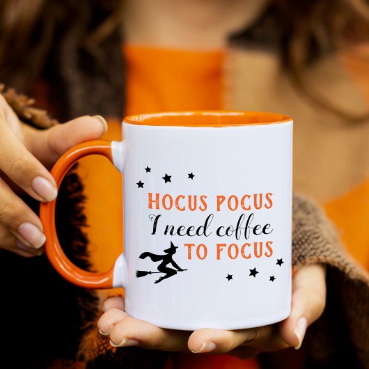 Hocus Pocus Modern Oranje en Black Halloween Mok