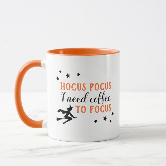 Hocus Pocus Modern Oranje en Black Halloween Mok (Links)