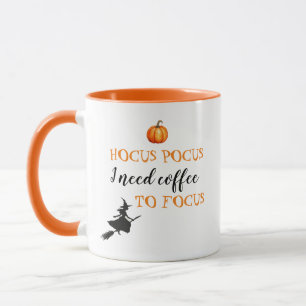 Hocus Pocus Modern Oranje en Black Halloween Mok
