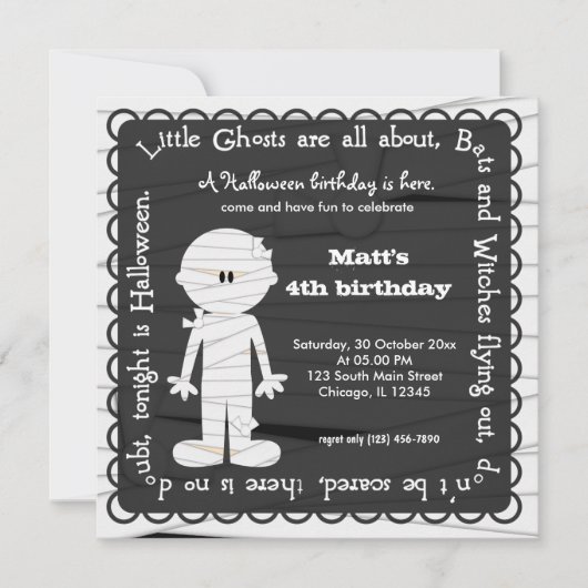 Hocus Pocus Mummy Birthday Kaart (Voorkant)