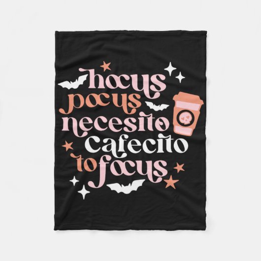 Hocus Pocus Necesito Cafecito voor Halloween Fleece Deken (Voorkant)