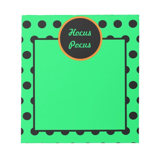 Hocus Pocus Notitieblok (Neon groen en zwart) (Voorkant)