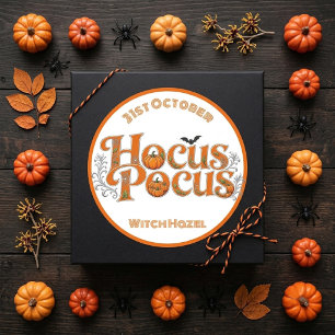 Hocus Pocus Oranje Pompoenen Vleermuis Sierlijke T Ronde Sticker