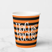 Hocus Pocus Oranje Stripes Halloween Cup Papieren Bekers (Achterkant)