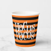Hocus Pocus Oranje Stripes Halloween Cup Papieren Bekers (Voorkant)