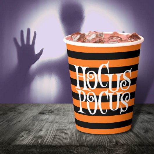 Hocus Pocus Oranje Stripes Halloween Cup Papieren Bekers