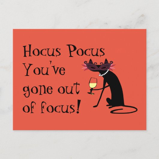 Hocus Pocus Out of Focus Halloween Wijncitaat Briefkaart (Voorkant)