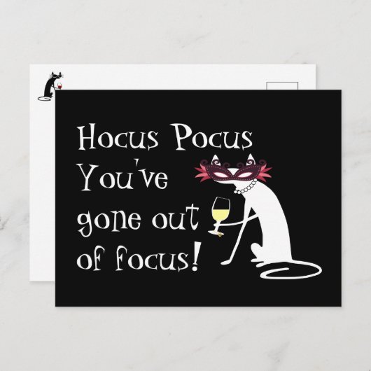 Hocus Pocus Out of Focus Halloween Wijncitaat Briefkaart (Voorkant / Achterkant)