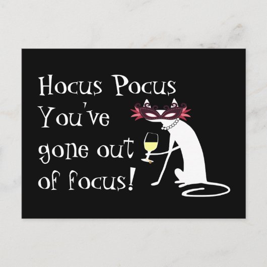 Hocus Pocus Out of Focus Halloween Wijncitaat Briefkaart (Voorkant)