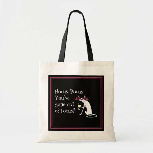 Hocus Pocus Out of Focus Halloween Wijncitaat Tote Bag (Voorkant)