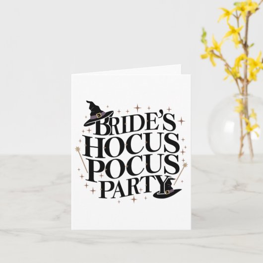 Hocus Pocus Party Bachelorette Halloween 1 Kaart (Gele Bloem)