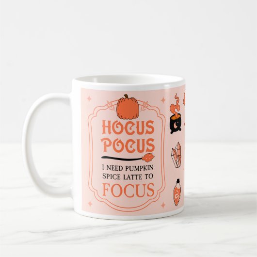 Hocus Pocus Pompoen Spice Latte om Herfst te focus Koffiemok (Links)