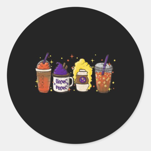 Hocus Pocus Pumpkin Spice Latte Coffee Love Herfst Ronde Sticker (Voorkant)