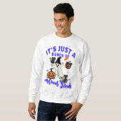 Hocus Pocus Quote Zwarte kat Halloween Hoodie Trui (Voorkant volledig)