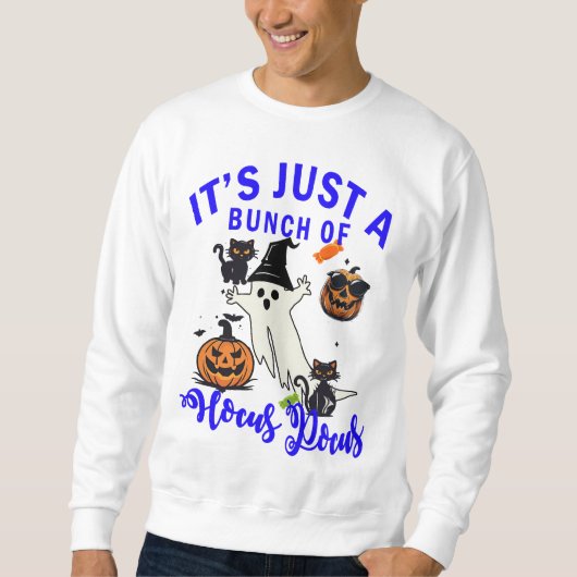 Hocus Pocus Quote Zwarte kat Halloween Hoodie Trui (Voorkant)
