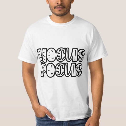 Hocus Pocus Retro Typografie T-Shirt - Minimalisti (Voorkant)