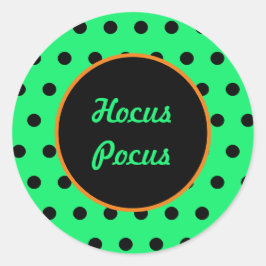 Hocus Pocus Ronde Stickers (Neon Groen & Zwart)