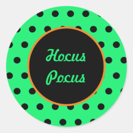 Hocus Pocus Ronde Stickers (Neon Groen & Zwart)