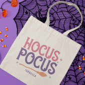 Hocus Pocus Roze Paarse Halloween Gepersonaliseerd Tote Bag