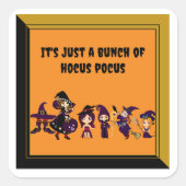 Hocus Pocus Schattige Halloween Heksenparade Spook Vierkante Sticker (Voorkant)