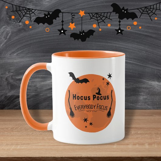 Hocus Pocus Sinaasappel Halloween Moon Teacher Mok