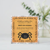 Hocus Pocus Spider Birthday Kaart (Staand voorkant)