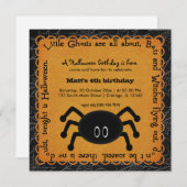 Hocus Pocus Spider Birthday (Oranje) Kaart (Voorkant / Achterkant)
