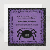 Hocus Pocus Spider Birthday (Paars) Kaart (Voorkant / Achterkant)