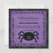 Hocus Pocus Spider Birthday (Paars) Kaart (Voorkant)