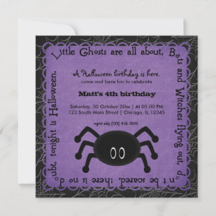 Hocus Pocus Spider Birthday (Paars) Kaart