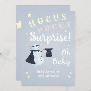 Hocus Pocus Surprise Baby Winter Snowman Zwangersc Kaart