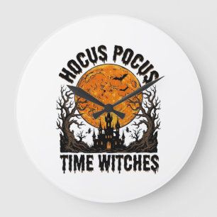 Hocus Pocus Tijd Heksen Vintage Halloween T-shirt  Grote Klok
