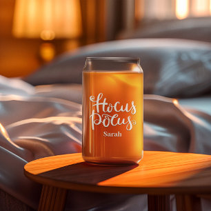 Hocus Pocus Typografie Halloween Aangepaste naam Blikvorm Glas