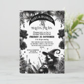 Hocus Pocus Wicked Witch Party Gothic Script Zwart Kaart (Staand voorkant)