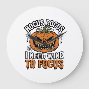 Hocus Pocus Wijnpompoen Halloween Shirt Ontwerp_1 Grote Klok