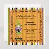 Hocus Pocus Witch Birthday (Oranje) Kaart (Voorkant / Achterkant)