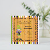 Hocus Pocus Witch Birthday (Oranje) Kaart (Staand voorkant)