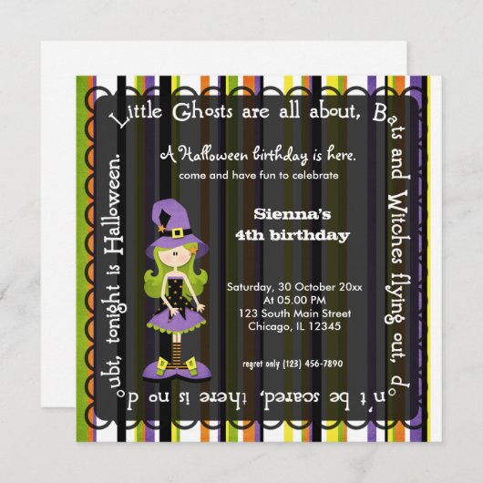 Hocus Pocus Witch Birthday (zwart) Kaart (Voorkant / Achterkant)