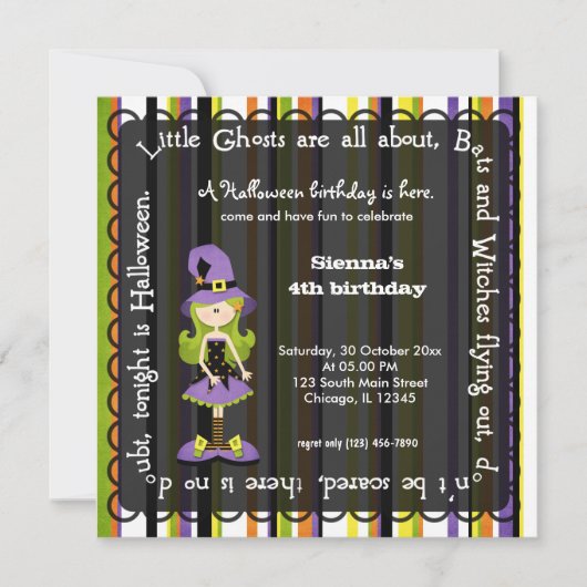 Hocus Pocus Witch Birthday (zwart) Kaart (Voorkant)