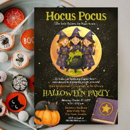 Hocus Pocus Witchy Kinder Halloween Party Kaart