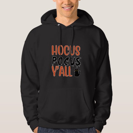 Hocus Pocus Y'all Halloween Cat Design Hoodie (Voorkant)