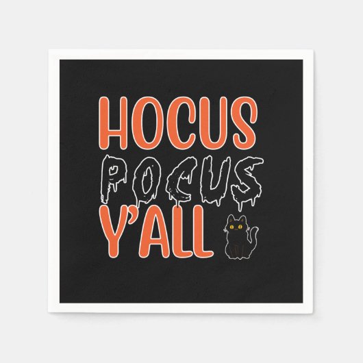 Hocus Pocus Y'all Halloween Cat Design Servet (Voorkant)