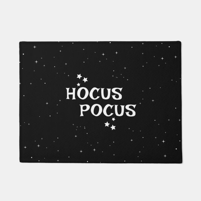 Hocus Pocus Zwart-wit Halloween Quote Stars Deurmat (Voorkant)