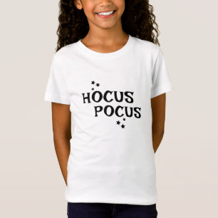Hocus Pocus Zwart-wit Sterren Halloween Meisjes T-shirt