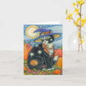 HOCUS POCUS ZWARTE KAT HEKS, MUIS HALLOWEEN Blanco Kaart (Gele Bloem)