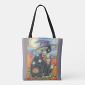 HOCUS POCUS ZWARTE KATTENHEKS SCHOUDER CANVAS TAS (Achterkant)