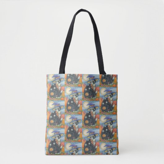 HOCUS POCUS ZWARTE KATTENHEKS SCHOUDER CANVAS TAS (Voorkant)